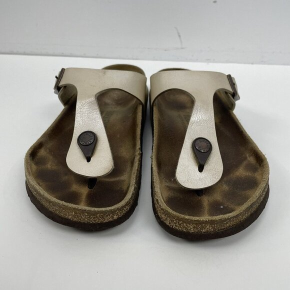 BIRKENSTOCK Womens Size 37 US 6.5 Leather THONG SANDALS LADIES Slippers - Picture 2 of 9